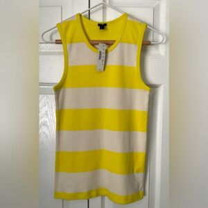 J. Crew Perfect-fit Striped Shell Bitter Lemon Muslin Size S NWT